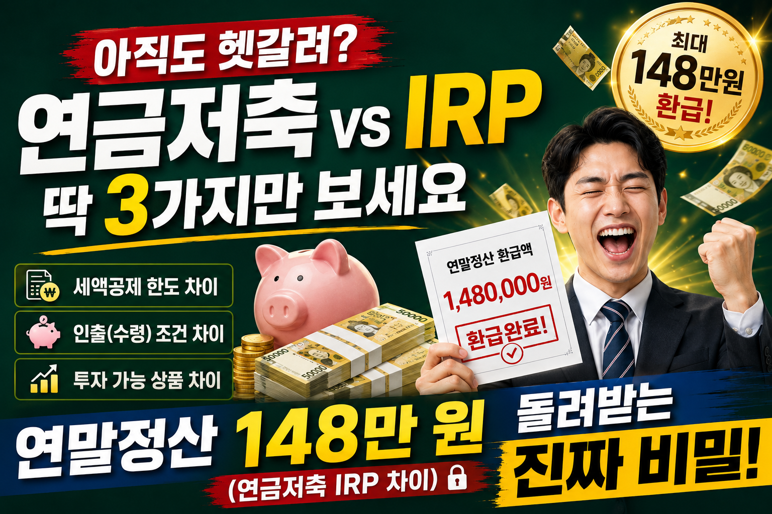 금저축 IRP 차이 세액공제와 중도인출 한눈에 비교 분석