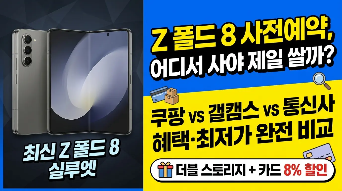갤럭시 Z 폴드 8 사전예약 혜택 및 판매처 최저가 비교 썸네일