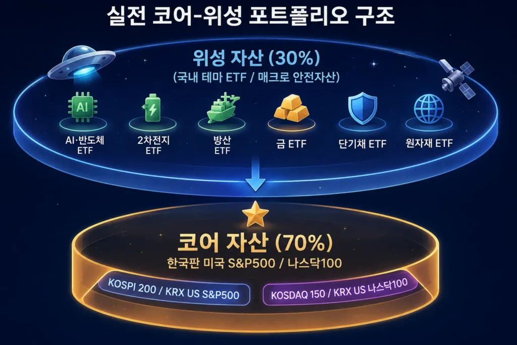 ISA 계좌 ETF 포트폴리오 코어 위성 전략 구조도