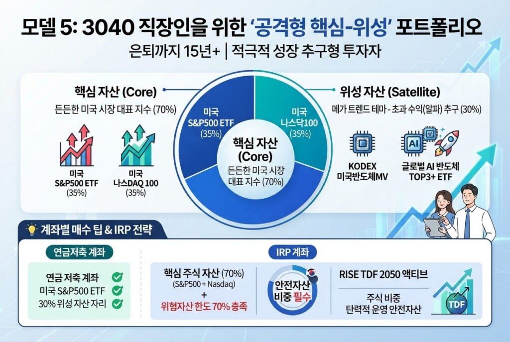 3040 직장인을 위한 연금저축 IRP 공격형 핵심 위성 자산배분 전략