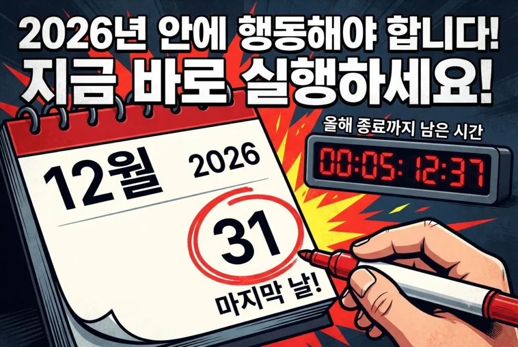 2026년 ISA 납입 한도 이월 마감 임박을 알리는 달력과 긴급 타이머 이미지