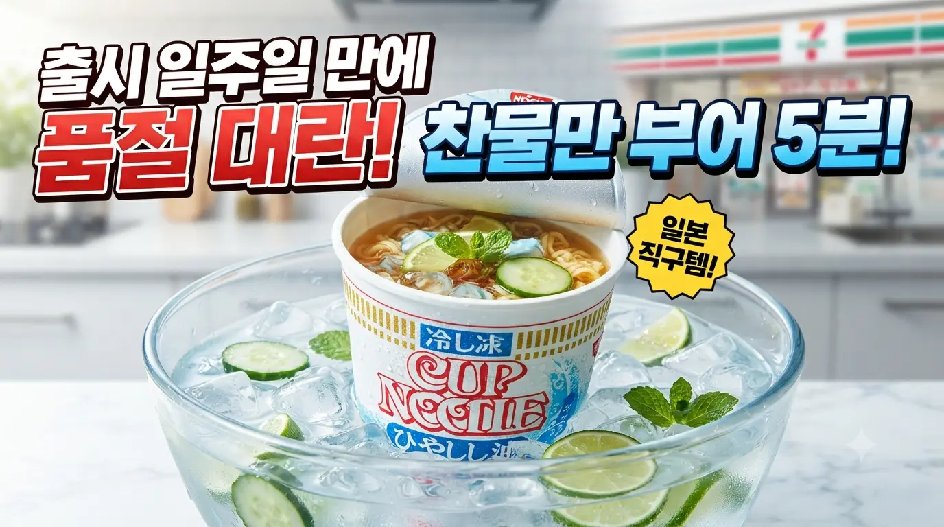 "일본 닛신 차갑게 먹는 컵누들 출시 일주일 만에 품절 대란 및 찬물 조리 썸네일"
