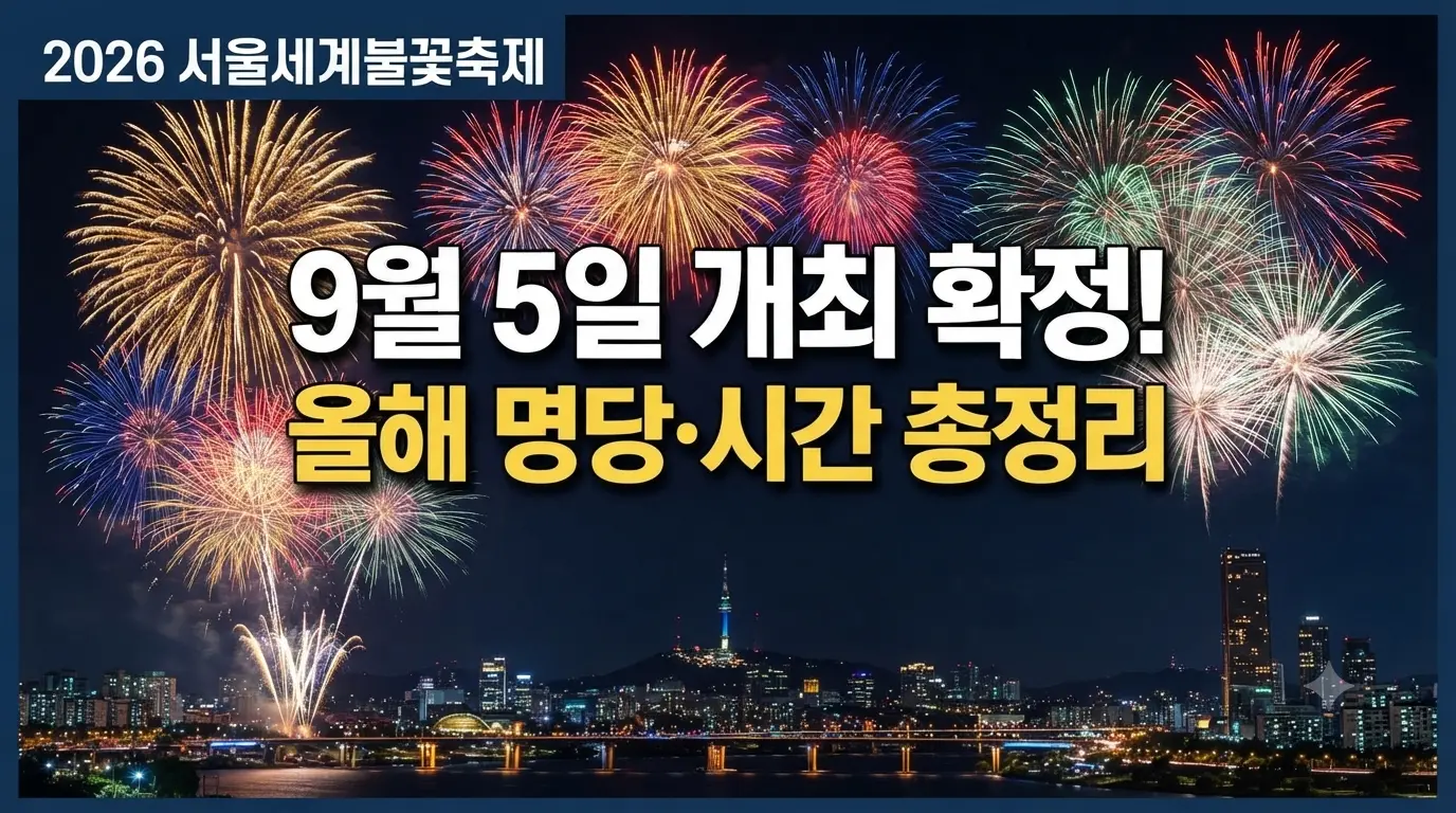 2026 서울세계불꽃축제 9월 5일 개최 확정 및 명당·시간 총정리를 안내하는 썸네일 이미지