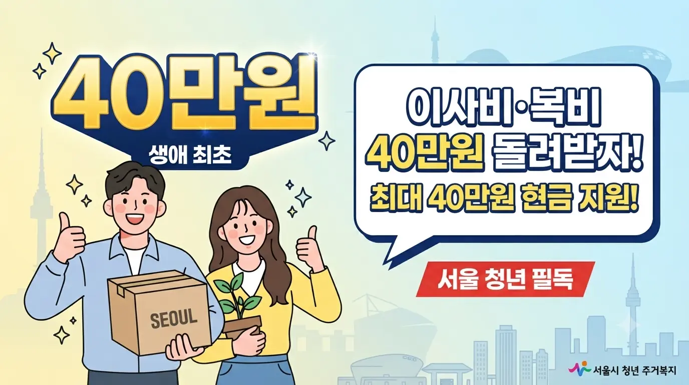 2026년 서울시 청년 이사비 및 중개보수 최대 40만원 지원사업 안내 썸네일