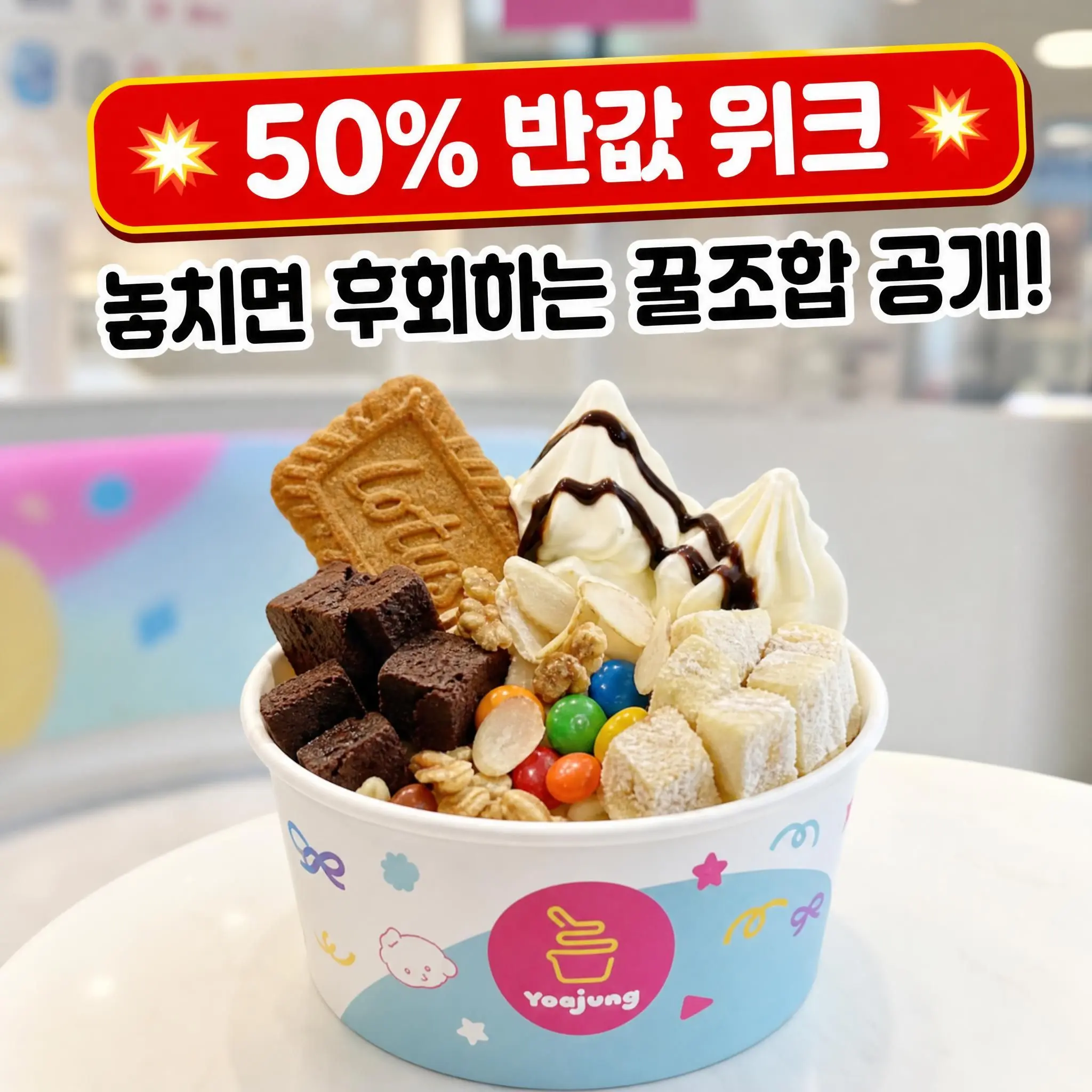 요아정 썸머 반값 위크 행사 기간과 50% 할인된 내맘대로 요거트 아이스크림
