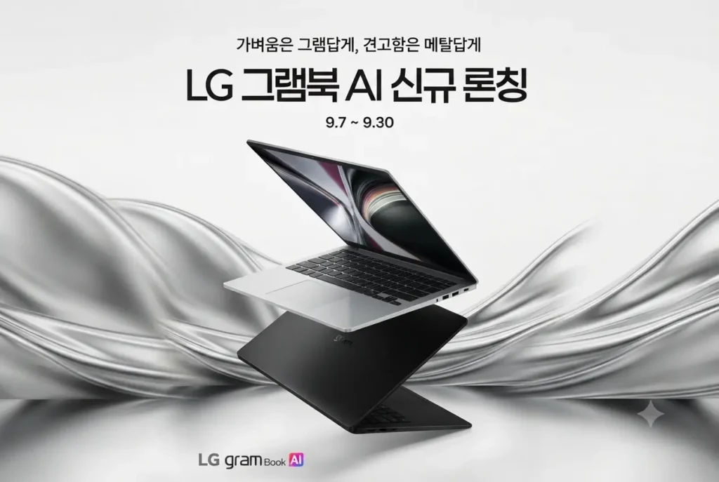 LG 그램북 AI 2026 신규 런칭 배너 및 디자인